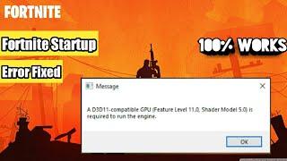 Fortnite d3d11 error fix | a d3d11 compatible gpu fortnite