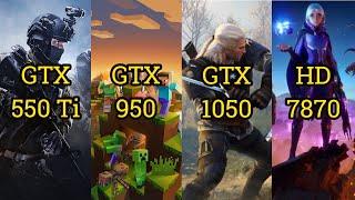 GTX 550 Ti vs GTX 950 vs GTX 1050 vs HD 7870 = 6 GAMES in 2021