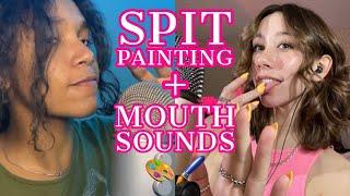ASMR | fast and aggressive mouth sounds, hand sounds, and spit painting  with @tavioasmr ️