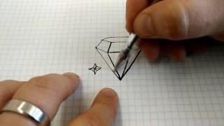 How to Draw a Diamond. Как нарисовать Бриллиант, КРИСТАЛЛ или АЛМАЗ  по клеточкам / Урок  для детей