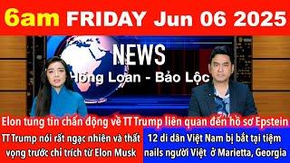 Jun 6, 2025 TT Trump nói rất ngạc nhiên và thất vọng trước lời chỉ trích gay gắt của Elon Musk