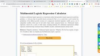 Multinomial Logistic Regression Calculation | Online Calculator