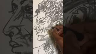 Portrait drawing using lines || Mohan Pugalenthi