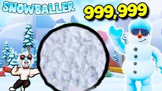 СЛЕПИЛ МЕГА ОГРОМНЫЙ СНЕЖОК ВЕСОМ В 999,999 ТОНН! ROBLOX Snowballer Simulator