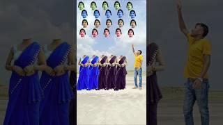 Five cute blue+black colour bhabi correct head matching with tu radha meri main shyam tera songs 
