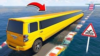 DROVE OVER WATER BUMPS WITH THE GIGANTIC LONGEST MAHINDRA SCORPIO IN GTA 5! EXPERIMENTS IN GTA 5