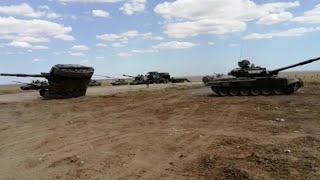 T-90 Tank Recovers Flipped Self Propelled Howitzer