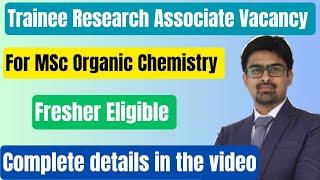 Fresher MSc Organic Chemistry Jobs 