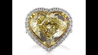 Mark Broumand - 11.49ct Fancy Yellow Heart Shaped Diamond Engagement Ring