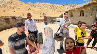 Rural women in Iran‍.Baking Bercow bread by Najma at the same time Fatima's return