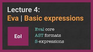 Essentials of Interpretation. Lecture [4/18] Eva programming language