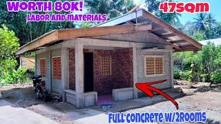 WORTH 85K PESOS LABOR and Materials  SULIT NA SULIT IN 47SQM  FULL CONCRETE 2 ROOMS SALA / TERRACE!