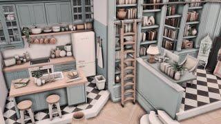 blue writer's apartment | 910 Medina Studios | The Sims 4 apartment renovation | cc