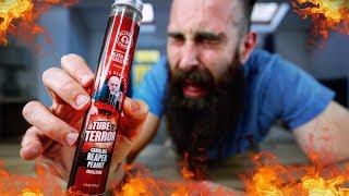 THE TUBE OF TERROR CHALLENGE | 13 MILLION SCOVILLES | WORLD'S HOTTEST PEANUTS | BeardMeatsFood