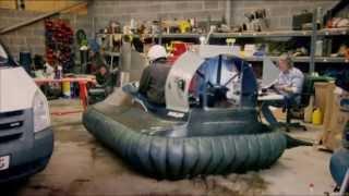 Top Gear - Jeremy Clarkson drives a hovercraft into the Top Gear workshop