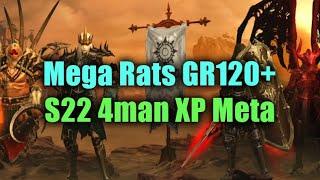 Mega Rat Necro Detailed Guide - GR110-125 Speeds in 2min - Season 22 4man XP Meta (Diablo 3)