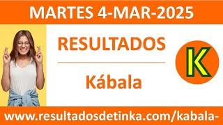 Resultado del sorteo Kabala del martes 4 de marzo de 2025