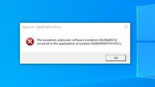 How to Fix Unknown Software Exception 0xc06d007e  In Windows 10/8/7  @rasikkhoradiya