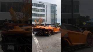 Lamborghini Aventador svj roadster show up in the cars and coffee!! #v12 #straightpipes #loudexhaust