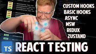 TypeScript/React Testing: Components, Hooks, Custom Hooks, Redux and Zustand