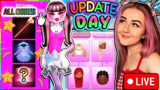 *UPDATE DAY* Finding All 3 CODES & New HAIRS In Dress To Impress! + Playing With Viewers | ROBLOX