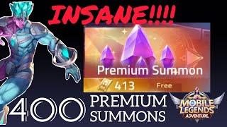 400+ PREMIUM SUMMON!! MOST SUMMONS ON YOUTUBE! TONS OF 5stars!! | Mobile Legends Adventure