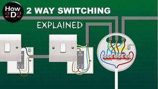 2 WAY SWITCHING EXPLAINED How to wire 2 way switches together Wiring light switch to ceiling rose