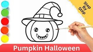 Pumpkin Halloween Drawing, Painting and Colouring For Kids and Toddlers_ Kids Art and Learning