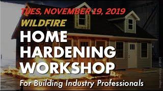 FIRESafe MARIN: Wildfire Home Hardening Workshop for Building Industry Professionals and Architects
