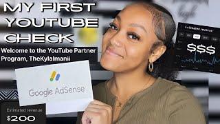 My First YouTube Check | Monetization, Google AdSense, How Much Small YouTubers Make