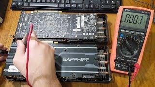 Ремонт видеокарт Sapphire R9 390. Типичные поломки.