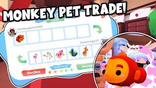 Trading for a MONKEY pet In Roblox Overlook Bay! *SUPER RARE*