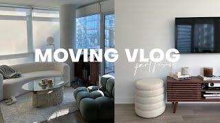 MOVING VLOG: making my apartment a home, organization, accent chair, new furniture & finishing decor