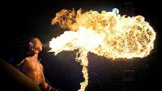 Фаер шоу  Как дышать огнем/ Fire Show How to breathe fire Moscow