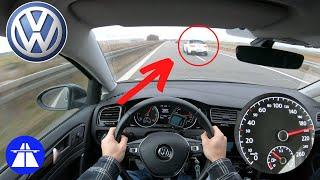 VW GOLF 7 1.6 TDI 115HP TOP SPEED MAX ACCELERATION ON GERMAN AUTOBAHN