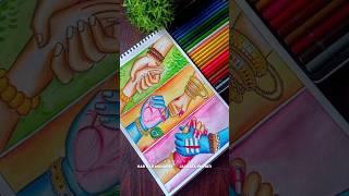 Devine lover's hand drawing ️|| Shiv Parvati hand drawing|| #shorts