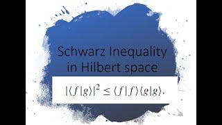 Prove Schwarz Inequality in Hilbert space