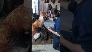 wood fox carving