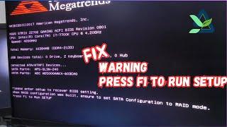 Please Enter Setup to Recover BIOS Setting When RAID configuration