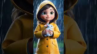 "Little Girl Saves Her Bunny in Rain  | Emotional Cartoon Story | Lily & Coco" #youtubeshorts