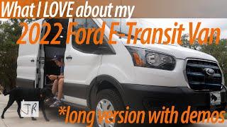 What I LOVE About My 2022 E-Transit Van - LONG Version w Demos  #electricvehicle  #vanlife #ev #ford