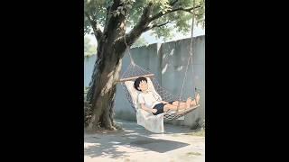 When I was a child, summer, watermelon, field, swing #shorts #ghibli