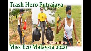 Trash Hero Putrajaya activity featuring Miss Eco International Malaysia 2020, Earth Warrior Queen