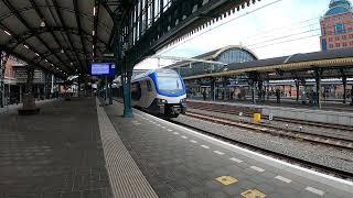 The NS FLIRT sprinter to Arnhem Central Station departs from 's-Hertogenbosch