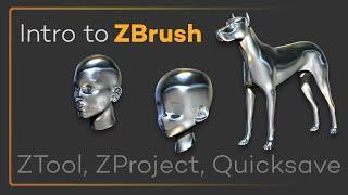 Intro to ZBrush 005 - ZTool, ZProject, and Quicksave - file handling, and what type is best to save!