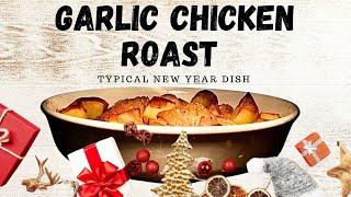 Garlic Chicken Roast with Potato - Typical Russian New Year Dish - Dinner with Alina