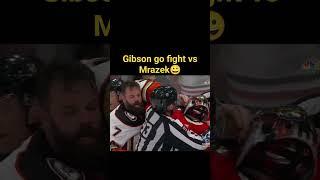 Gibson go fight vs Mrazek #nhl