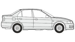 How to Draw a Mitsubishi Lancer / Как нарисовать Mitsubishi Lancer