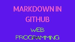 markdown in GitHub