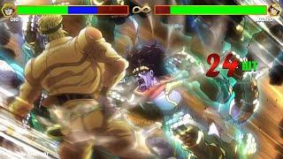 Jotaro vs Dio WITH HEALTHBARS | JoJo's Bizarre Adventure | (Part 1)